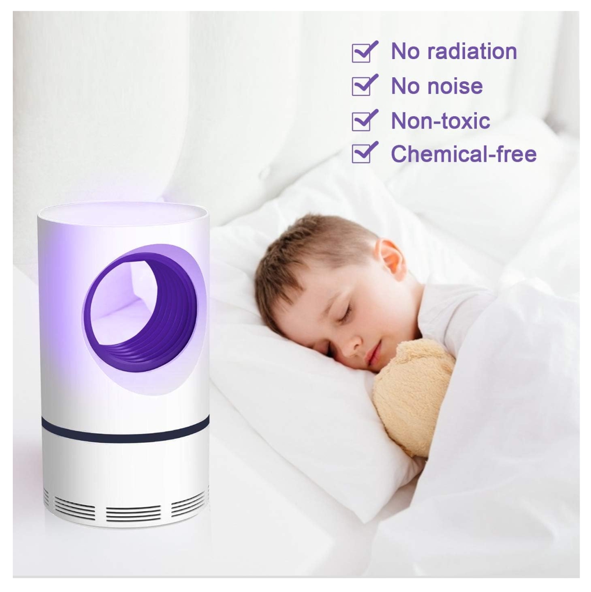 Miniatura 3 de Lampara Mata zancudos usb luz UV